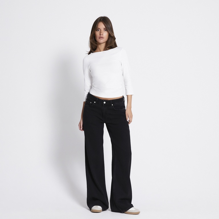 Mid waist wide jeans "Optiwide" Black Used